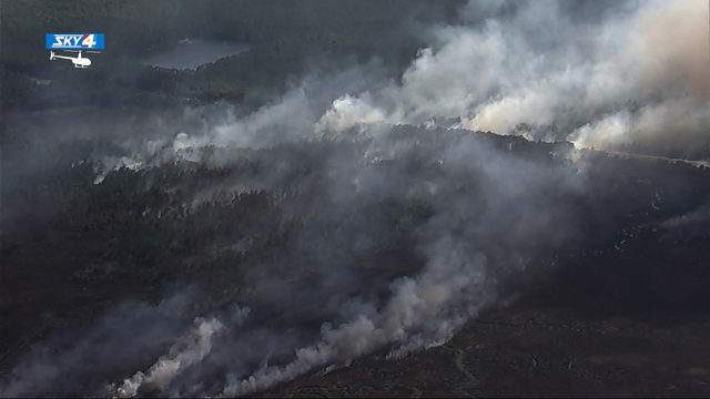 IMAGES: Wildfire burning near Nassau-Duval County line