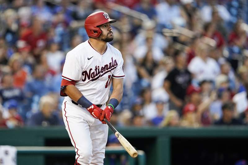 Nats' Schwarber hits 12th homer in 10 games, 25th of season
