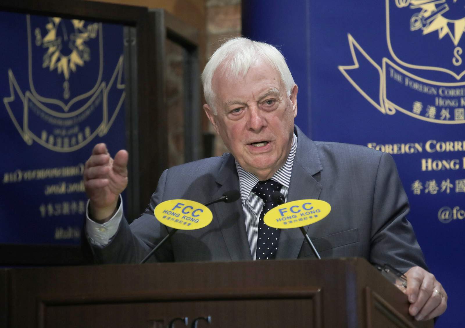 Last British governor says Hong Kong 'betrayed' by China