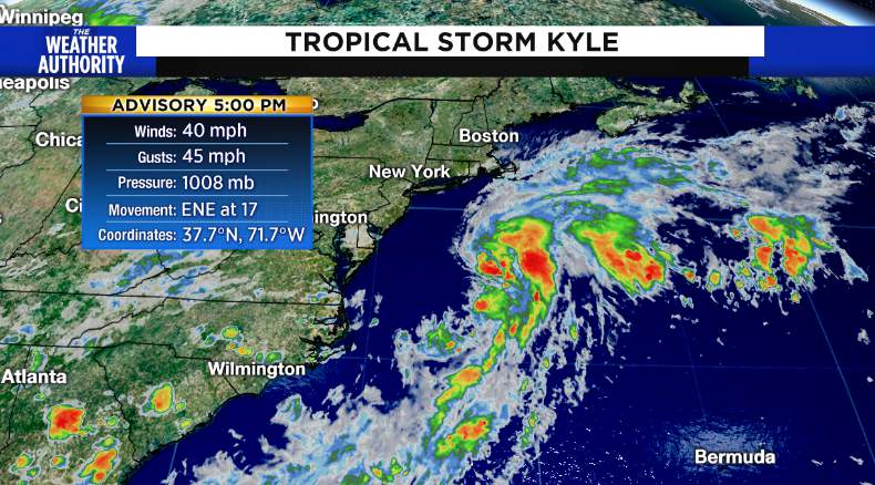Tropical Storm Kyle forms in northwest Atlantic