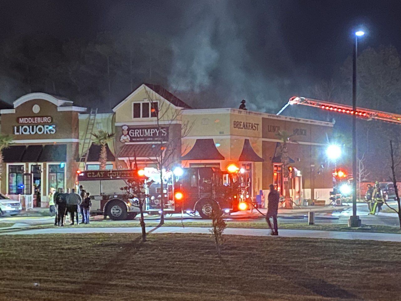 Firefighters bring fire under control at Grumpy’s Restaurant in Middleburg