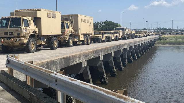 IMAGES: Military equipment, vehicles, tanks loaded onto vessel at JaxPort