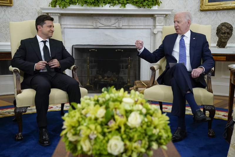 Biden meets Ukraine leader in long-sought Oval Office visit