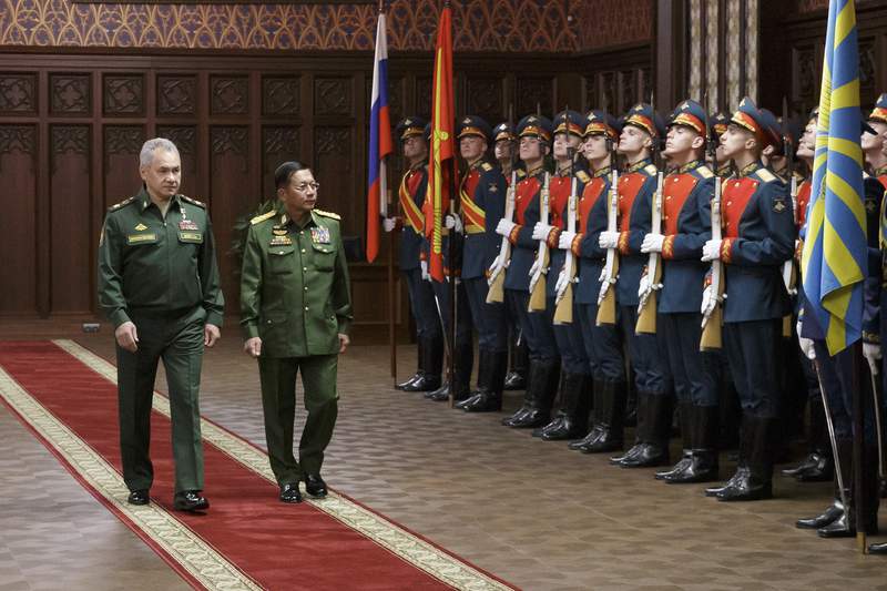 Myanmar's junta leader attends military conference in Moscow