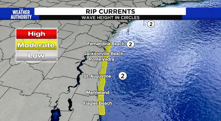 Moderate Rip Current risk remains for weekend