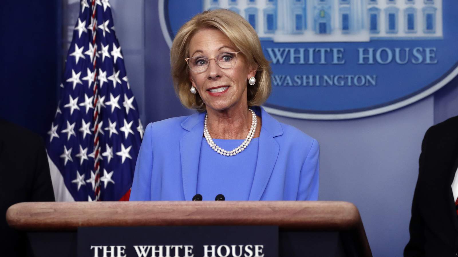 DeVos defends policy boosting virus aid for private schools