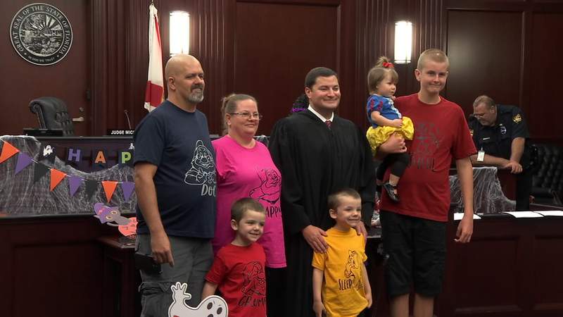15 children adopted at Halloween-themed ceremony