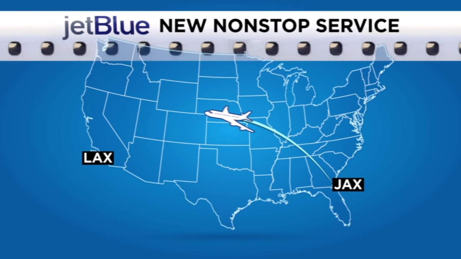 JetBlue launches direct flights from Jacksonville to Los Angeles