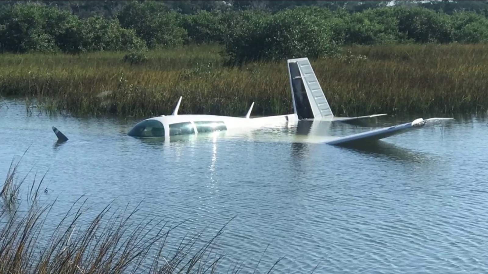 Small plane crash lands into St. Augustine marsh