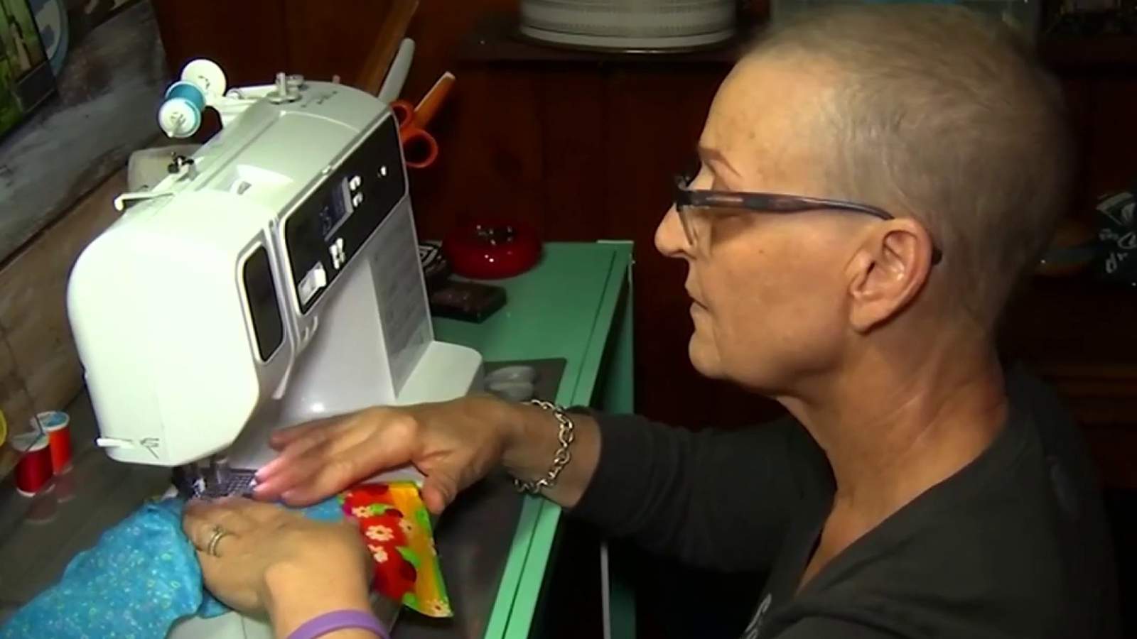 See why this cancer patient sews hundreds of masks and shares them across the country