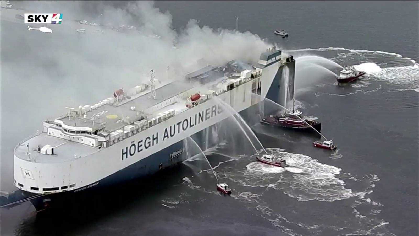 10 Jacksonville firefighters sue after cargo ship fire, explosion
