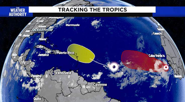 2 areas of possible tropical development