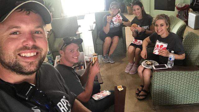 Fresh Chick-fil-A, pizza for volunteers in the Abacos