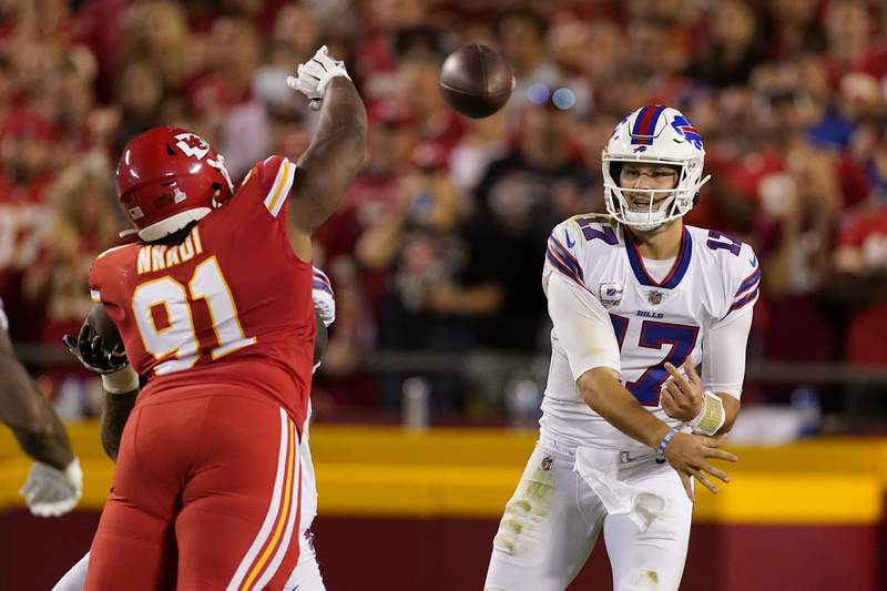The Latest: Bills-Chiefs return from halftime weather delay