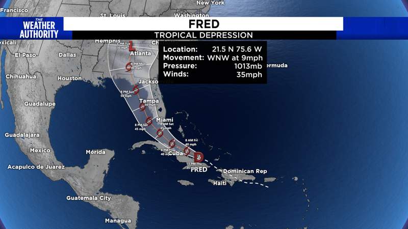Fred slows down, Hurricane Hunters say ‘very near’ tropical storm strength