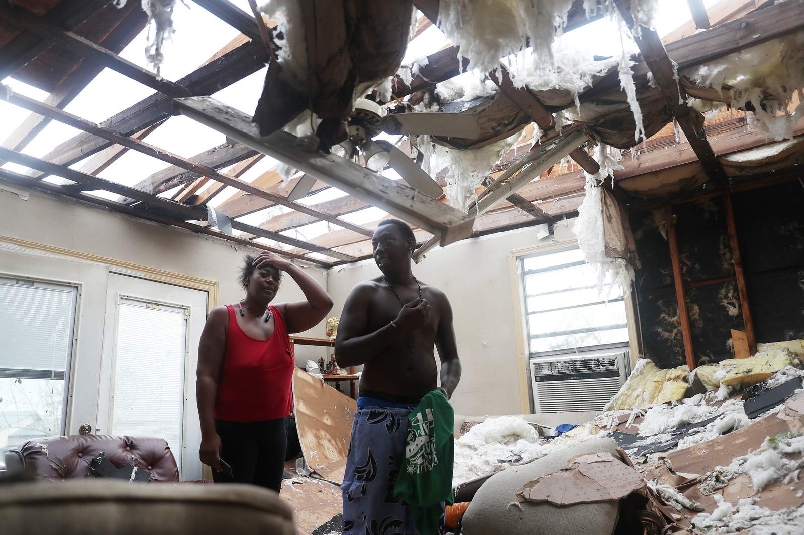 Daylight reveals images of destruction across Louisiana