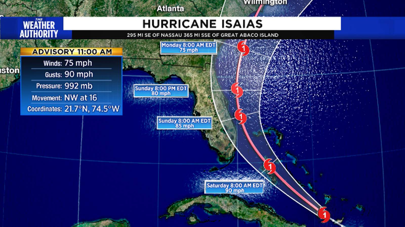 Hurricane Isaias’ track shifts closer to Florida coast - WJXT News4JAX
