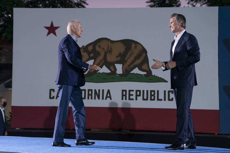 Biden makes push for California's Newsom as recall nears end