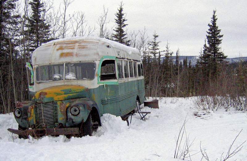 'Into the Wild' bus on display during preservation work