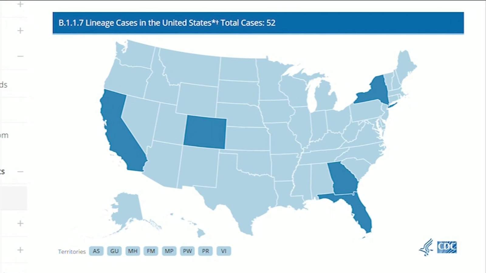 Florida has nearly half of known US cases of COVID variant