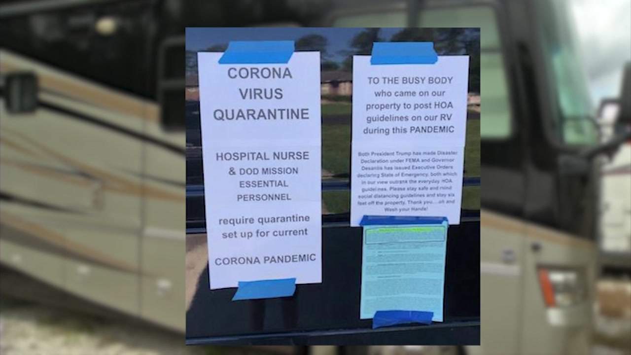 Clay County nurse battles with HOA over ‘quarantine RV’