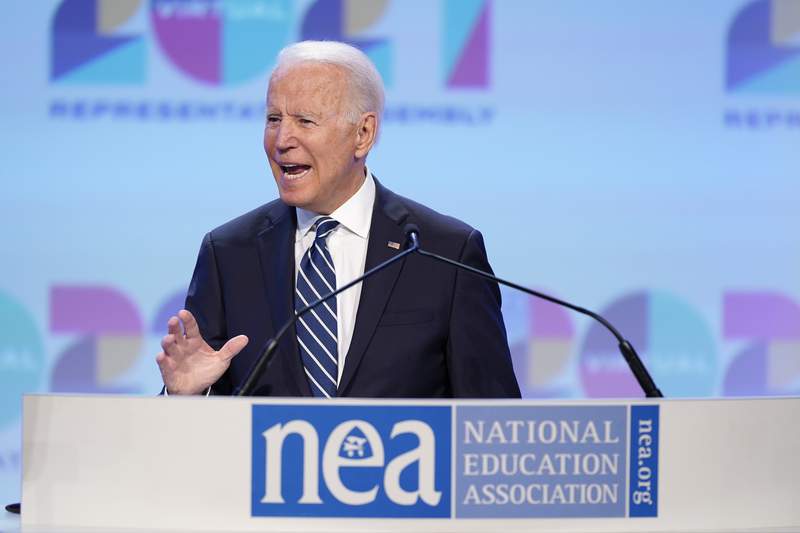 Biden says teachers deserve 'a raise, not just praise'