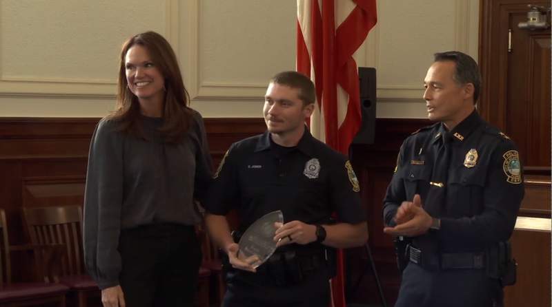 Atlantic Beach police officer honored for saving life of officer who was attacked