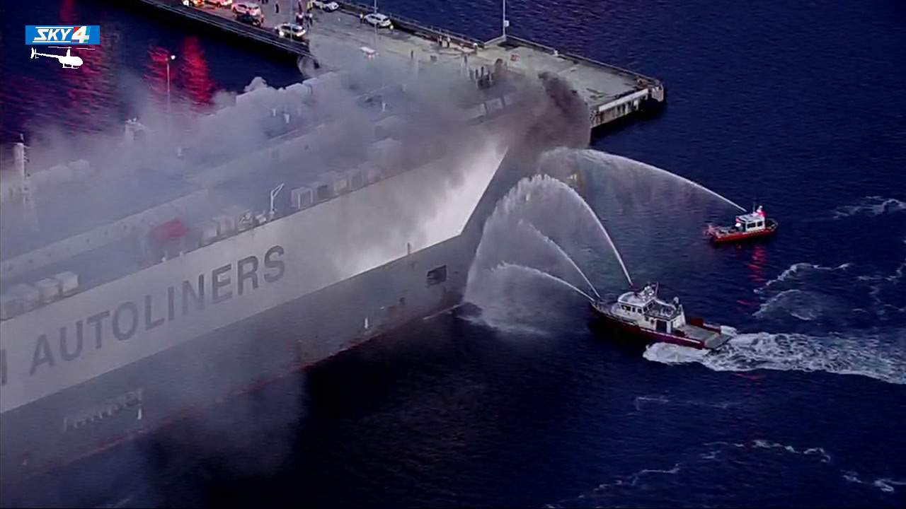 PHOTO GALLERY: Cargo ship fire