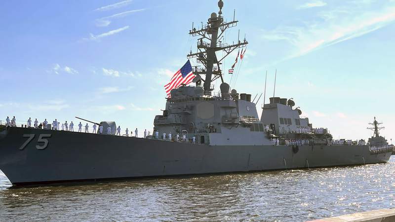 New guided-missile destroyer makes first Mayport homecoming