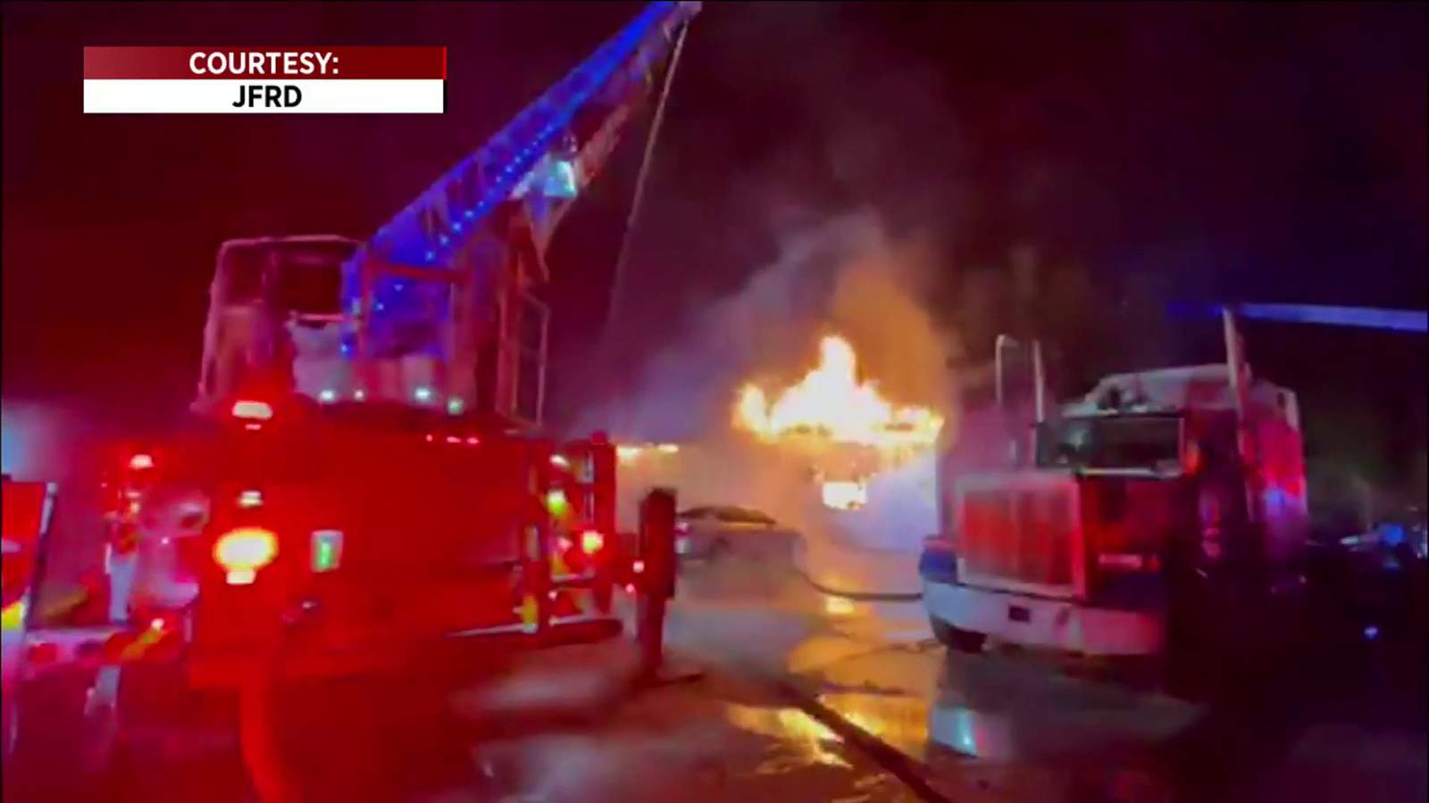 80 firefighters worked massive fire at Jacksonville trucking company