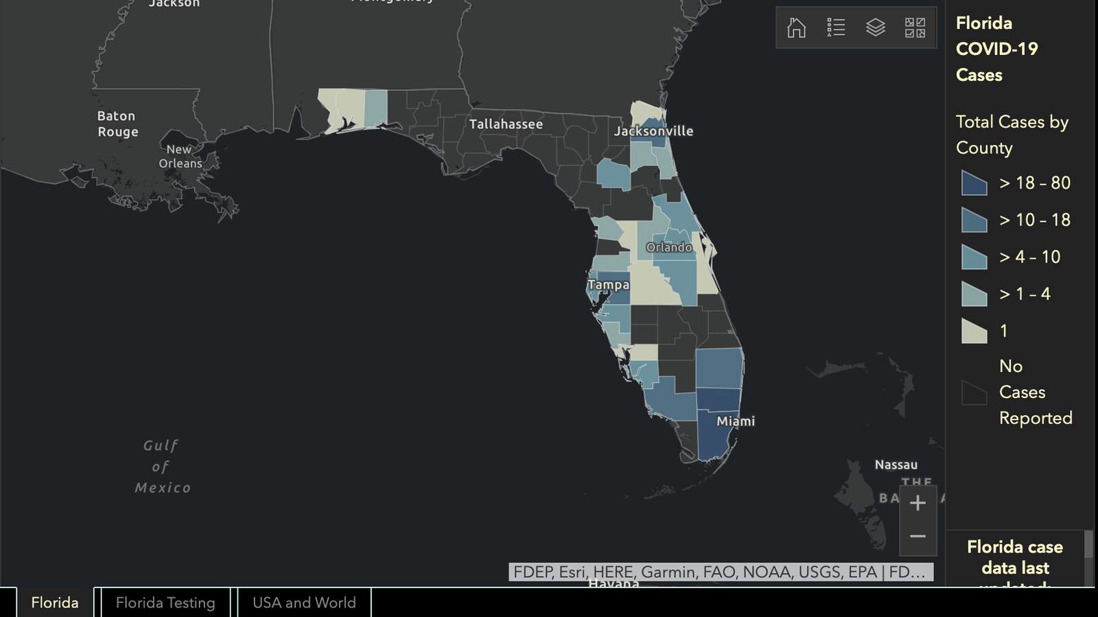 Interactive Map Track Florida S Coronavirus Cases