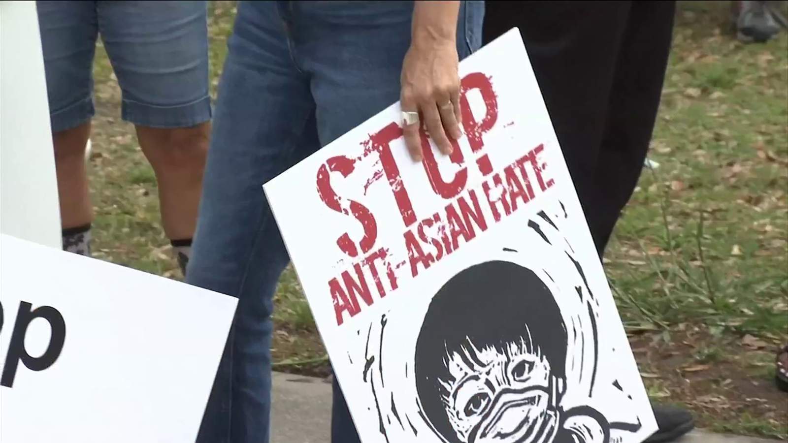 Dozens join Rally Against Asian Hate at Memorial Park