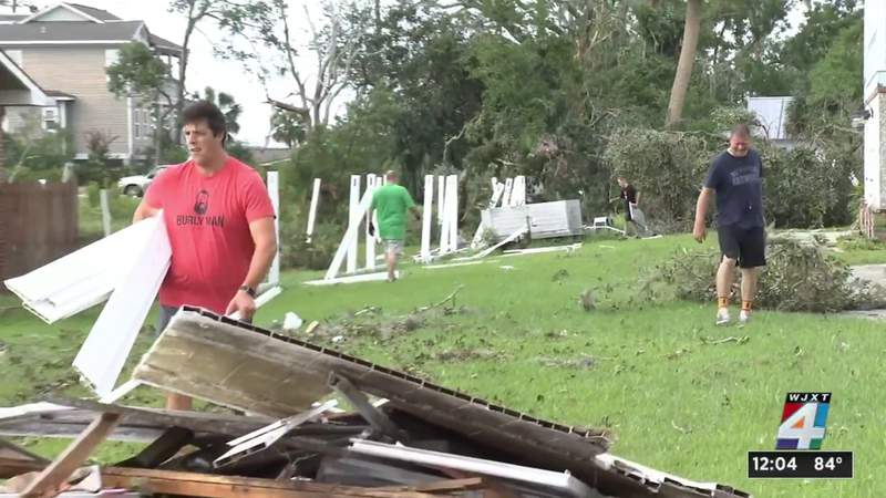 Debris piles up as St. Marys homes in path of EF-2 tornado cleanup