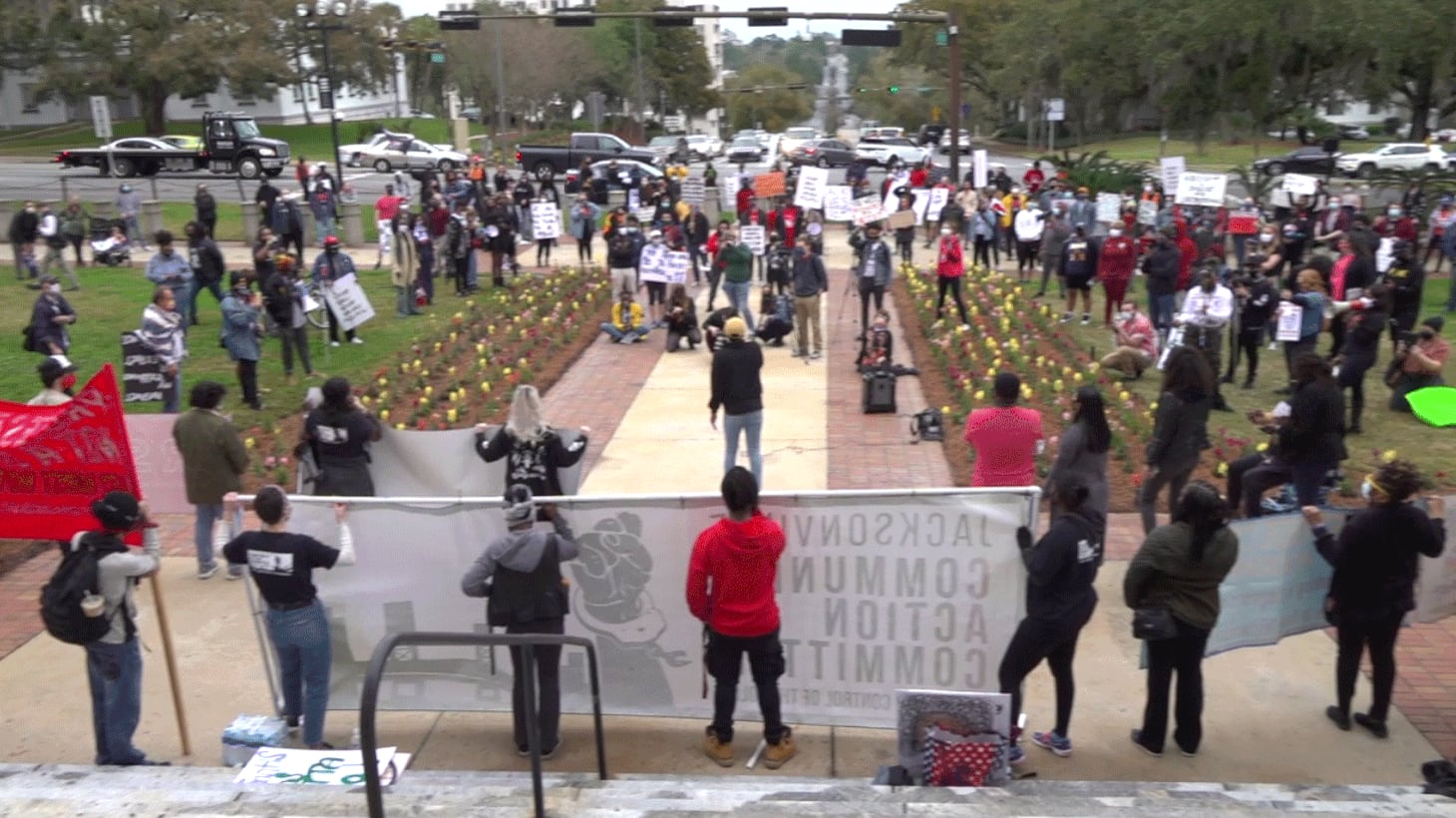 Demonstrators travel from Jacksonville to Tallahassee to rally against ‘anti-riot’ bill