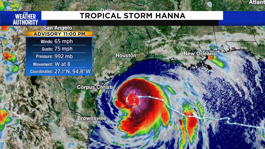 Super busy tropics as hurricane Hanna heads to South Texas Coast