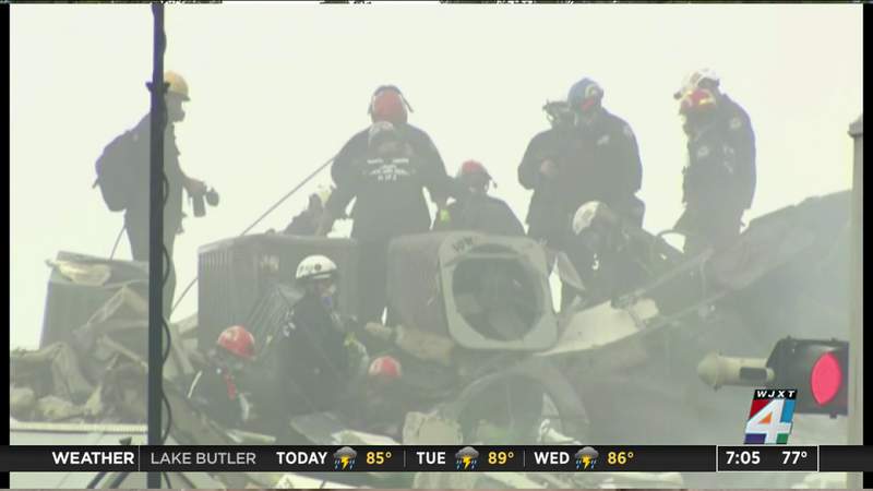 Crews from Northeast Florida spend day and night at Surfside collapse