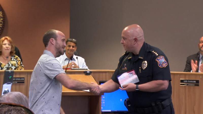 City of St. Augustine Beach recognizes man who rescued swimmer