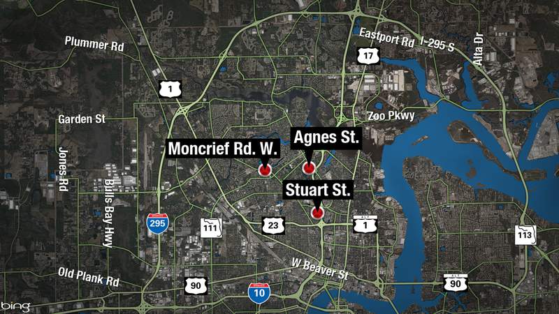 Jacksonville police investigate 3 separate shootings overnight
