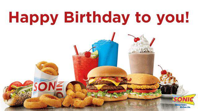 Happy birthday from Sonic Drive-In