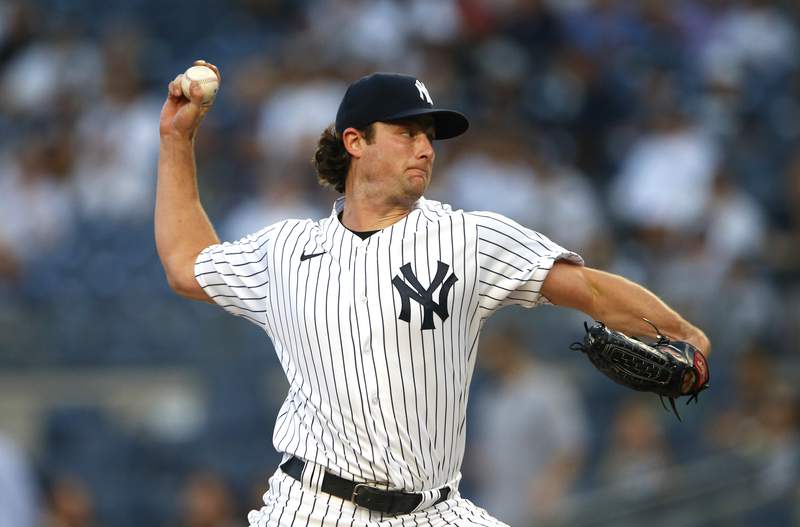 Cole sharp in return from COVID-19, Yanks top Angels 2-1