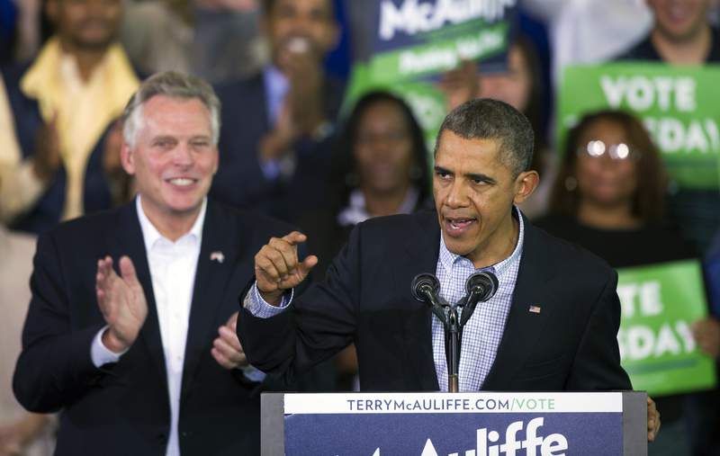 Obama to campaign with McAuliffe in Virginia governor's race