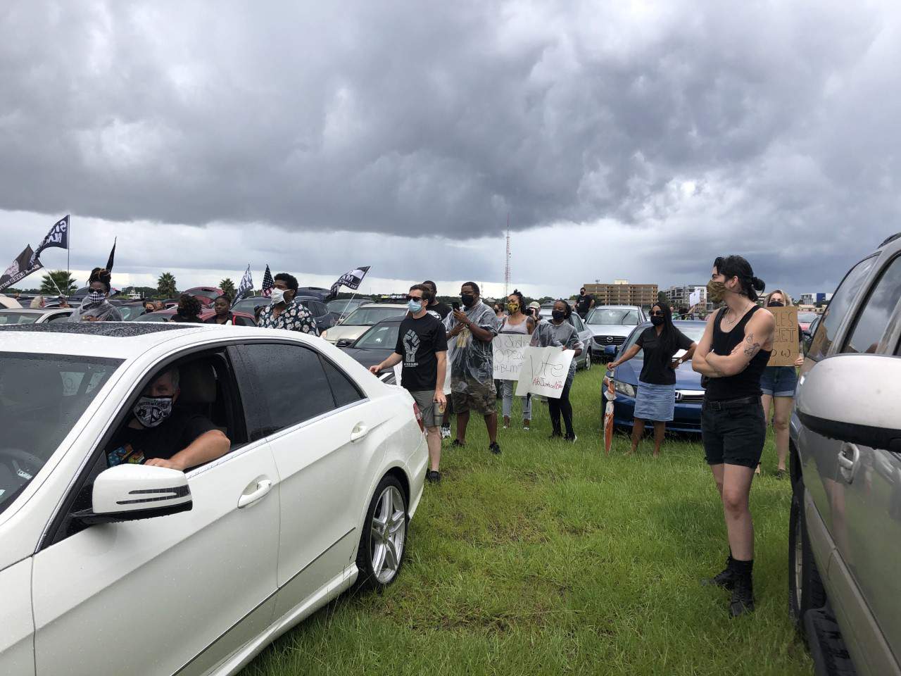 Drive-in rally protests racial injustice, demands police reforms