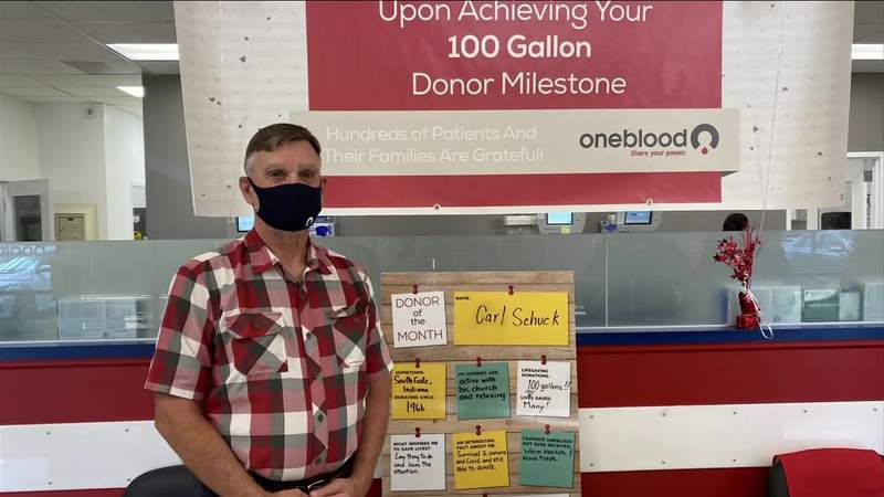 Vietnam veteran who survived cancer, COVID hits 100-gallon milestone with OneBlood