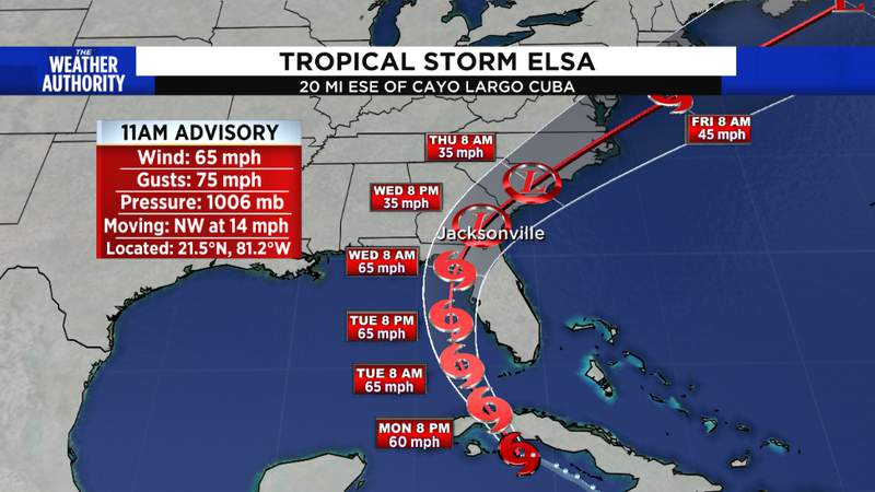 Tropical Storm Warning spreads up Florida’s Gulf Coast as Elsa nears Cuba landfall