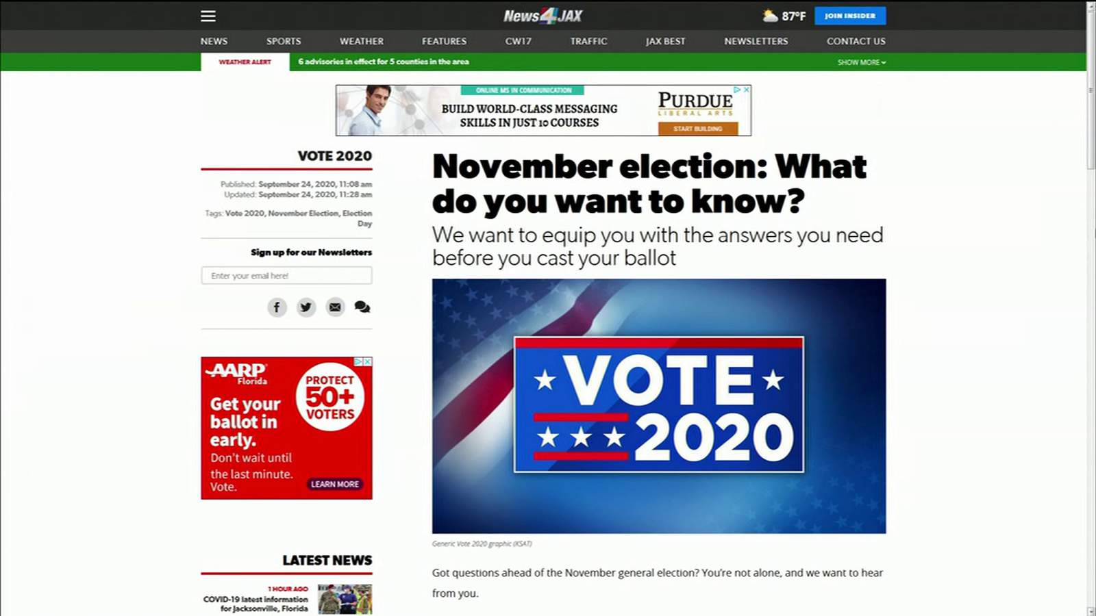 What questions do you have ahead of November's election?