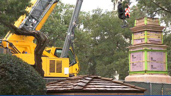 Crews continue to work on removing St. Augustine Confederate monument