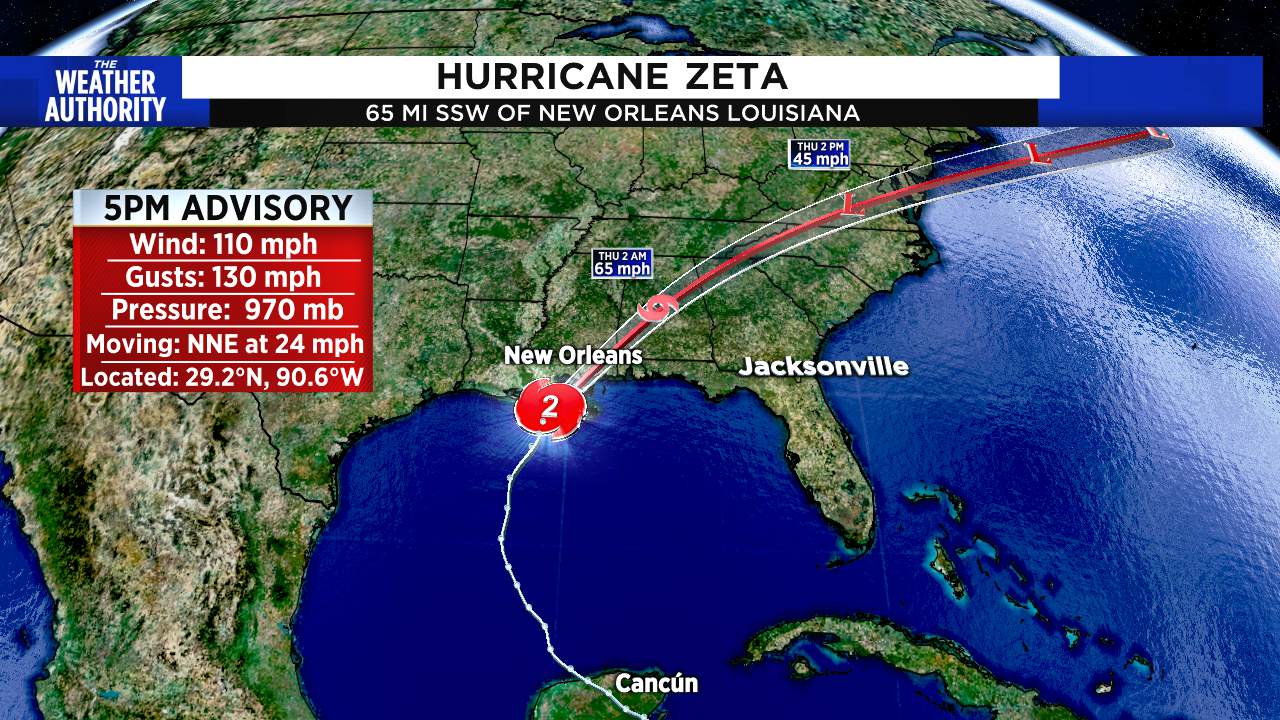 Zeta temporarily weakens into a Tropical Storm