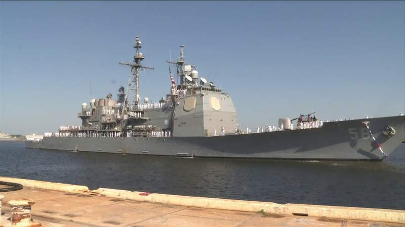 USS Philippine Sea returns home to Mayport after Suez Canal delay
