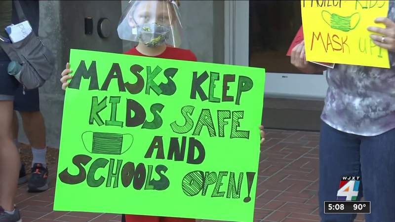 St. Johns County parents protest, call for mask mandate for students, teachers