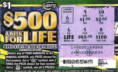 Jacksonville woman wins $500 a week for life from $1 scratch-off